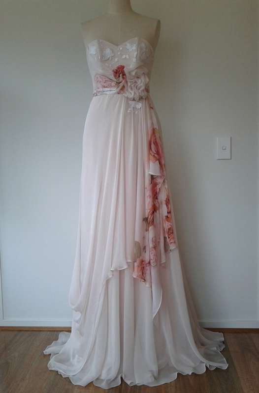 tea rose wedding dress